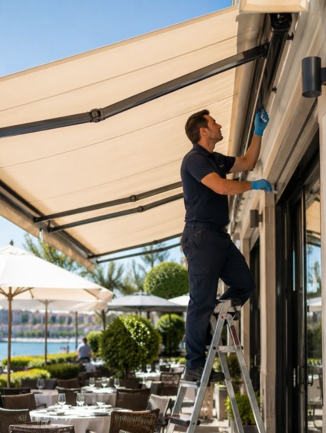 Mantenimiento de carpas y toldos en restaurantes